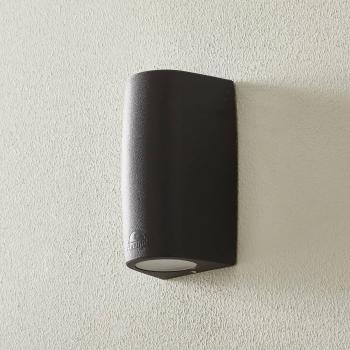 Aplique de exterior Fumagalli Marta 90, negro/esmerilado, GU10 CCT, down, 1L LED 3,5 W CCT 3 blanco