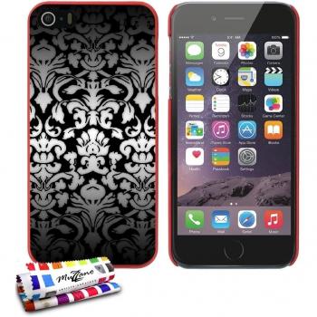 Muzzano Le Pearls-Carcasa rígida con diseño de cenefa barroca, incluye lápiz capacitivo y gamuza para iPhone 5S