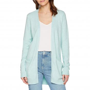 Vila Clothes Viril L/s Open Knit Cardigan-Noos, Chaqueta Punto para Mujer, Azul