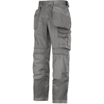 Pantalón de trabajo unisex Snickers Canvas+ gris talla 58 larga con bolsillos holster