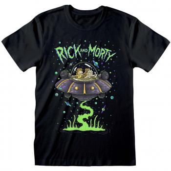 Rick And Morty Spaceship T-Shirt - Black - XXL - Men's