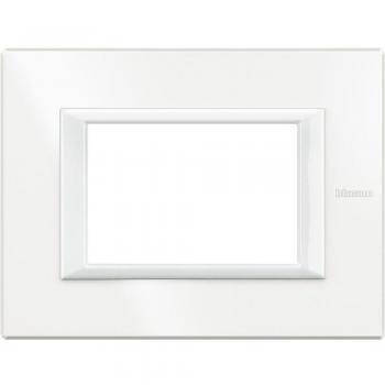 Placa Bticino Axolute Rectangular 3 Módulos Blanca HA4803HD