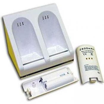 Base CARGADORA MANDOS Wii+2xBATERIAS Blancos SATYC