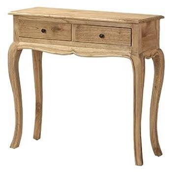 Consola de Madera Mindi Natural con 2 Cajones 85x30x80 cm - Entrada y Salón