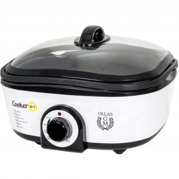 Cecotec Olla de Cocción Lenta Cooker 8 en 1. Calentar, Hervir, Cocción Lenta, Cocción al Vapor, Saltear, Plancha, Rustir, Freír, Múltiples Accesorios