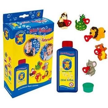 Pustefix - 5 animales Mundo Safari con botella, 250 ml
