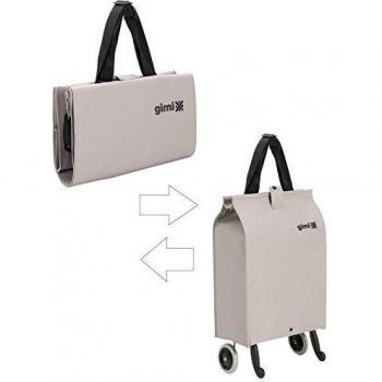Gimi 157770 Brava Plus - Carro de la compra, con 2 ruedas, bolsa impermeable de poliéster, carro plegable, capacidad de 38 litros, beige, 45 x 30 x 7 cm