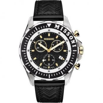 Missoni Swiss Chronograph Sporty Elegance Watch for Men - Black, One Size