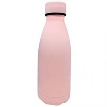 NERTHUS Botella Termo Doble Pared para frios y Calientes Diseño Pastel de Acero Inoxidable 350 ml Libre de BPA, 18/8, Rosa Pastello