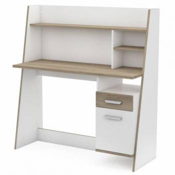 Mesa Escritorio Juvenil Blanco y Roble 120 cm