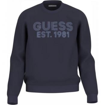 Sudadera de Felpa Guess Beau Azul Marino para Hombre sin Capucha