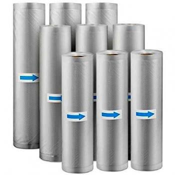 HENMI - Rollos de vacío con 9 rollos de papel para envasar al vacío – Bolsas profesionales para todos los dispositivos de soldadura sin BPA, rodillos para microondas y Sous Vide, reutilizables