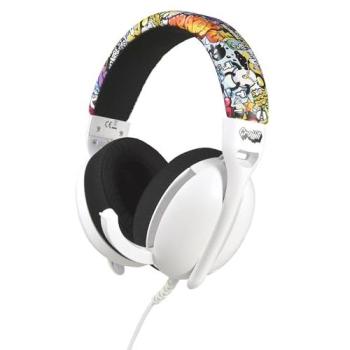 Auriculares Gaming Indeca Graffiti 25 Multiplataforma Blancos con Sonido Estéreo y Micrófono Retráctil