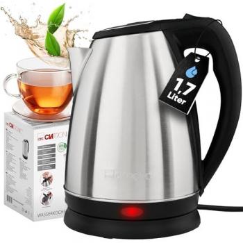 Hervidor Eléctrico Clatronic WKS 3830, 1,7 L, Acero Inoxidable, Sin BPA, 2200 W