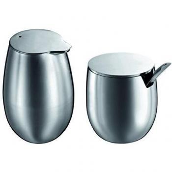 Bodum Azucarero y lechera con cucharilla, Acero Inoxidable, Brillante, Centimeters