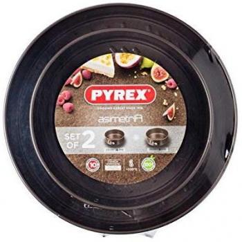 Pyrex Set 2 MOLDES DESM 20+26CM ASIMETRIA PX Tarta, Acero carbonatado, Multicolor