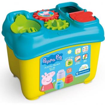 Clementoni- Peppa Pig Cubo de Actividades construcciones blanditas bebé a Partir de 10 Meses