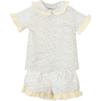 Pijama de niña naranja a rayas en suave algodón orgánico