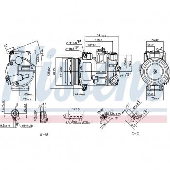 Compresor de aire acondicionado NISSENS NIS 890696, tipo: compresor, características: compatible con sistemas de aire acondicionado, alta eficiencia, diseño compacto, fácil instalación