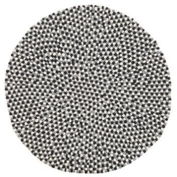 Alfombra Redonda de Bolas de Fieltro de Lana Multicolor Tejida a Mano Ø140 cm Penek