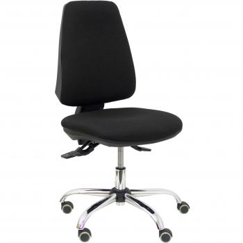 Piqueras y Crespo Elche Silla de Oficina Asincrona Viscoelástica Modelo Bali Color Negro con Base Cromada y Ruedas para Parqué