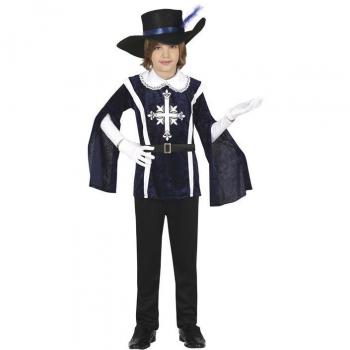 Disfraz de Mosquetero Azul Elegante para niño