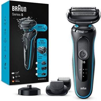 Braun Series 5 50-M4500cs Afeitadora Eléctrica, máquina de afeitar barba hombre de Lámina, Con Base De Carga, recortadora de barba, Uso En Seco Y Mojado, Recargable, Inalámbrica, Menta