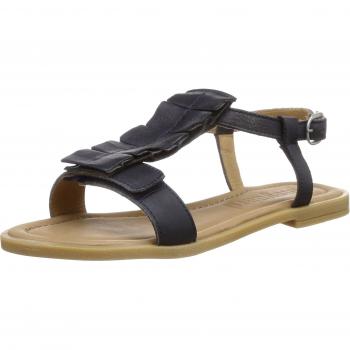 BisgaardSandals - Sandalias de Punta Descubierta Niñas, Color Negro, Talla 33 EU