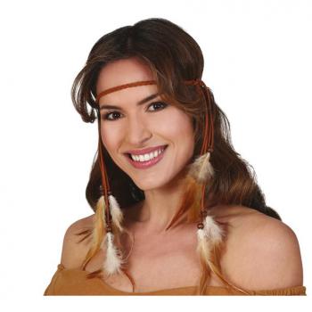 Diadema de Plumas de India Colgantes