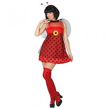 Disfraz de Coccinela para Adultos XS/S - Incluye Diadema, Vestido y Alas - Rojo