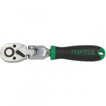 TOPTUL CJHM0814 Chicharra reversible 1/4 (6,3 mm) con 72 dientes y longitud de 142 mm