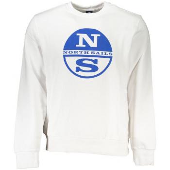 North Sails White Cotton Sweatshirt with Logo Print - M