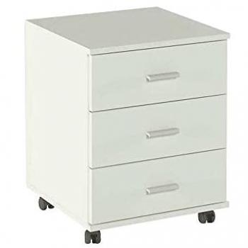 Cajonera Buck 3 Cajones K-906 Blanco - Medidas: 580x455x440 mm, Ruedas, Bisagras Metálicas