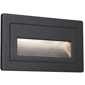 Aplique LED empotrado de exterior Paulmann Long IP44 4W 230V negro 105x60mm