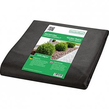 GardenMate Malla geotextil de 2 m x 5 m y 50 g/m² – Geotextil Resistente para Malas Hierbas – Estabilizada contra UV – Permeable al Agua – 2 m x 5 m = 10 m²