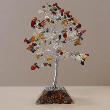 Multi-Stone Gemstone Tree with Orgonite Base - 160 Stones