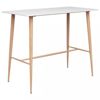 Mesa Alta de Cocina Ymbar Blanco/Natural 105x120x60 cm
