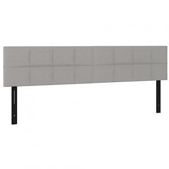 Cabeceros de Tela Gris Claro 2 Unidades 100x5x78/88 cm