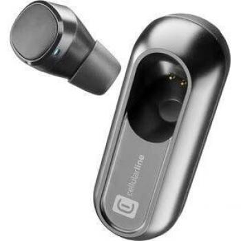 Cellularline Power Mini Mono Auricular con Bolsillo de Carga Auriculares para Llamadas y Música con Micrófono Contestador Llamada Botón Multifunción para iPhone, Samsung, Huawei y Otros Smartphones