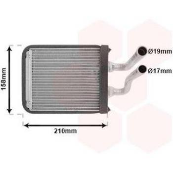 Radiador de calefacción VAN WEZEL 83006067 - Radiador de calefacción, número de pieza 83006067, diseñado para proporcionar calor eficiente en vehículos, fabricado por la marca VAN WEZEL