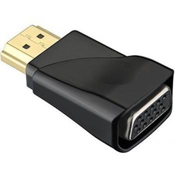 Conversor de HDMI a VGA (1080P) de VicTsing, Convertidor de vídeo para PC, TV, ordenadores portátiles, reproductores de DVD y otros dispositivos HDMI. Color negro