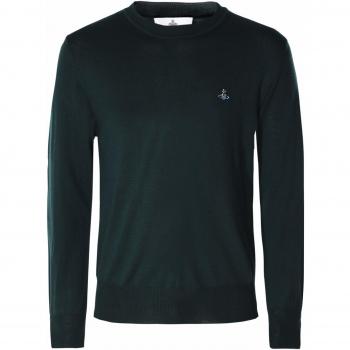 Vivienne Westwood Man Hombres Jersey de Cuello Redondo de Lana Virgen L Verde