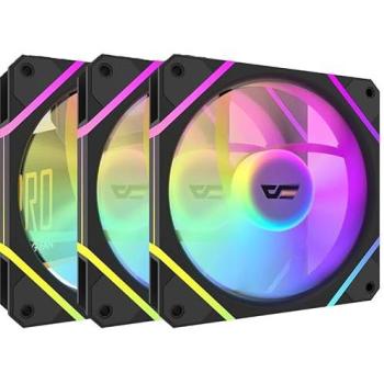Ventilador ARGB PWM darkFlash DM12 PRO 120mm, 1800 RPM, Pack de 3 unidades, Refrigeración para ordenador