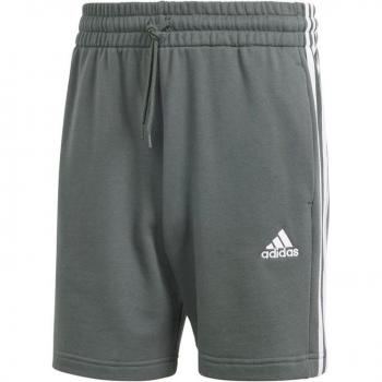 Pantalón corto adidas 3 bandas para hombre, color gris, talla S