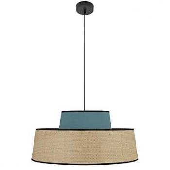 Colgante Jia 1 luz Natural/Turquesa de FABRILAMP - Dimensiones 50x50 cm