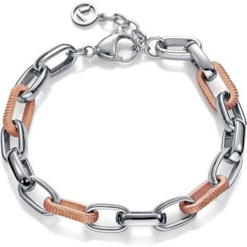 Pulsera Chic de acero con eslabones en bitono