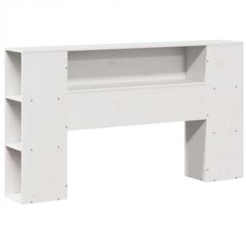 Cabecero de cama almacenaje madera maciza pino blanco 160 cm