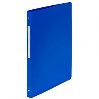 Carpeta Exacompta de 4 anillas A4 Azul con etiqueta en el lomo y acabado en polipropileno opaco
