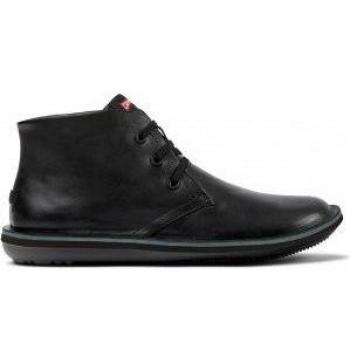 Camper Beetle Black Leather Ankle Boots for Men - Size 42, Casual Lace-Up