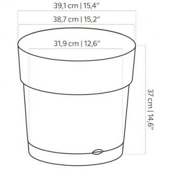 Maceta Ancha de Plástico Blanco con Reserva de Agua Ø 40 cm